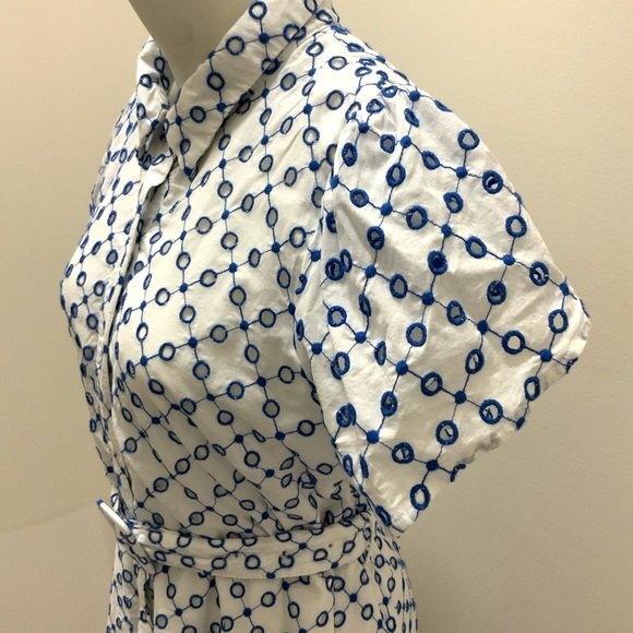 Alexis for Target Dress White & Blue Eyelet Tulip Sleeve Mini XL - Picture 10 of 10